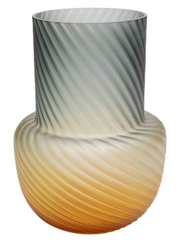 Kare Vaas "Paris" grijs/geel - (H)30,5 x Ø 22,5 cm