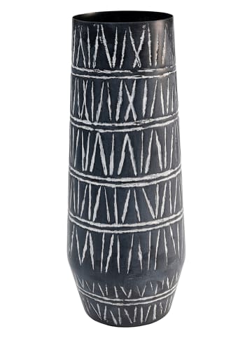 Kare Vase "Scribble" in Schwarz - (H)43 x Ø 13 cm