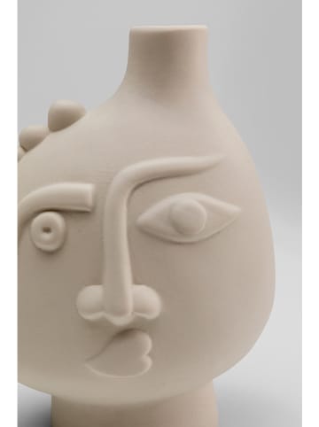 Kare Wazon "Spherical Face Right" w kolorze beżowym - wys. 16 cm