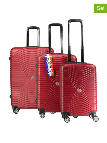 Geographical Norway 3-delige hardcase-trolleyset "Sity" rood