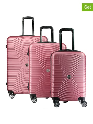 Geographical Norway 3tlg. Hardcase-Trolleyset "Sity" in Rosa