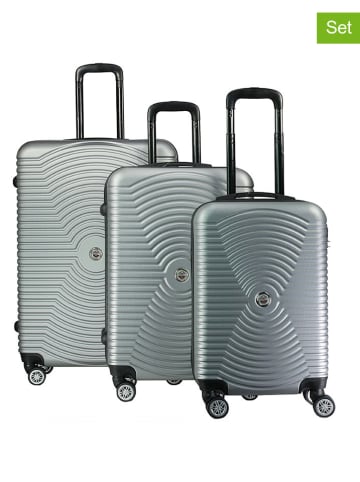Geographical Norway 3tlg. Hardcase-Trolleyset "Sity" in Silber