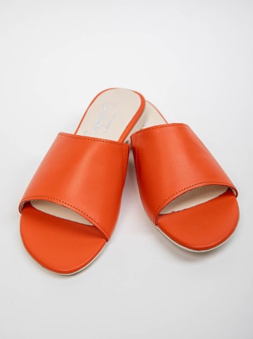 Zapato Leder-Pantoletten in Orange