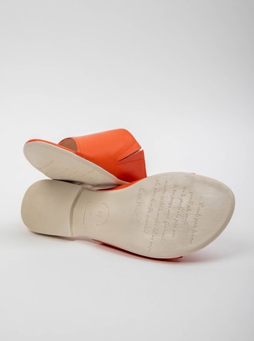 Zapato Leder-Pantoletten in Orange