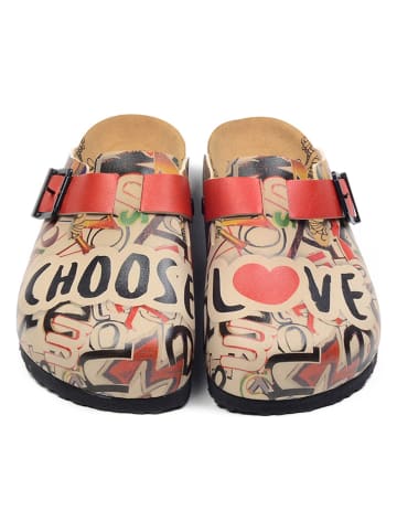 Calceo Clogs in Beige/ Bunt