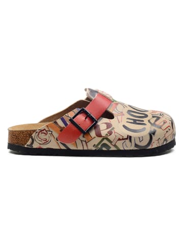 Calceo Clogs in Beige/ Bunt