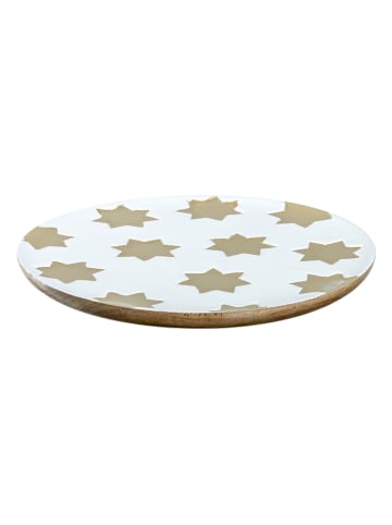 LEONARDO Dekoteller "Sterne" in Weiß/ Gold - Ø 30 cm