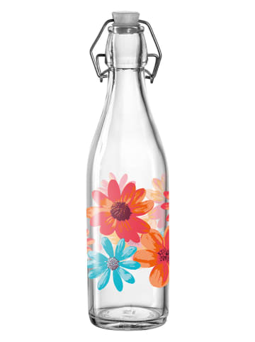 Montana Bügelflasche "Blumen" in Transparent/ Bunt - 500 ml