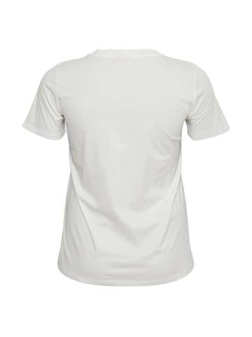 KAFFE curve Koszulka "Mola" w kolorze białym ze wzorem