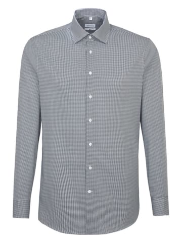 Seidensticker Blouse - slim fit - donkerblauw/wit