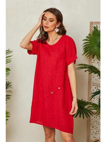 Lin Passion Leinen-Kleid in Rot