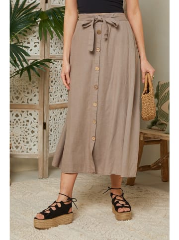 Lin Passion Leinen-Rock in Taupe