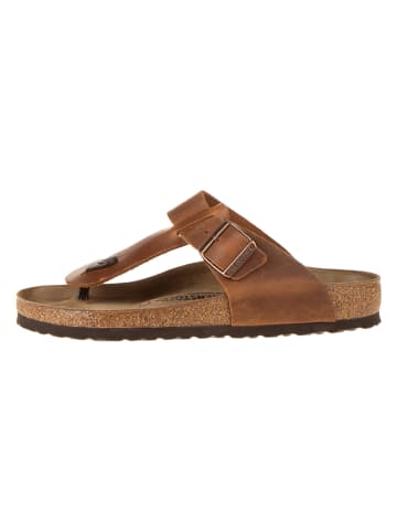Birkenstock Leren teenslippers "Medina" lichtbruin