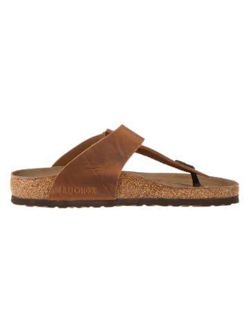 Birkenstock Leren teenslippers "Medina" lichtbruin