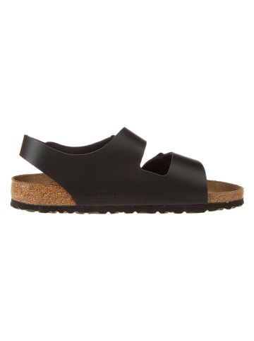 Birkenstock Leder-Sandalen "Milano" in Schwarz - Weite S