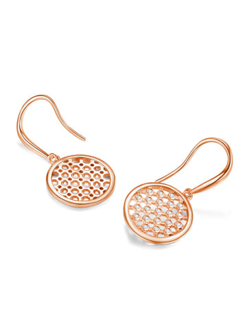 METROPOLITAN Rosévergulde oorhangers met Swarovski-kristallen