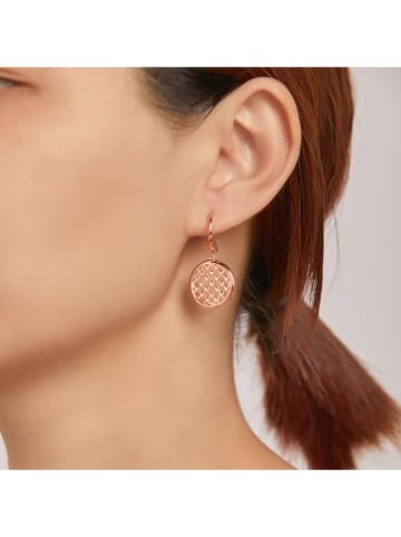 METROPOLITAN Rosévergulde oorhangers met Swarovski-kristallen