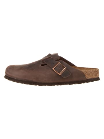 Birkenstock Skórzane chodaki "Boston" w kolorze brązowym