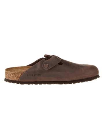 Birkenstock Skórzane chodaki "Boston" w kolorze brązowym