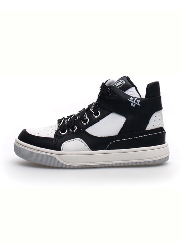 Naturino Skórzane sneakersy "Finnix" w kolorze czarno-białym