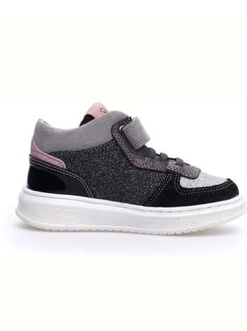 Naturino Skórzane sneakersy "Otzar" w kolorze czarno-jasnoróżowo-szarym