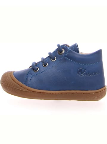 Naturino Skórzane buty "Cocoon" w kolorze niebieskim do nauki chodzenia