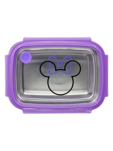 MINNIE MOUSE Edelstahl-Brotdose "Minnie Mouse" in Lila - (B)19,5 x (H)14,2 x (T)7,2 cm