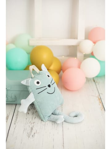 Crochetts 2-in-1 kussen-deken "Kat" turquoise