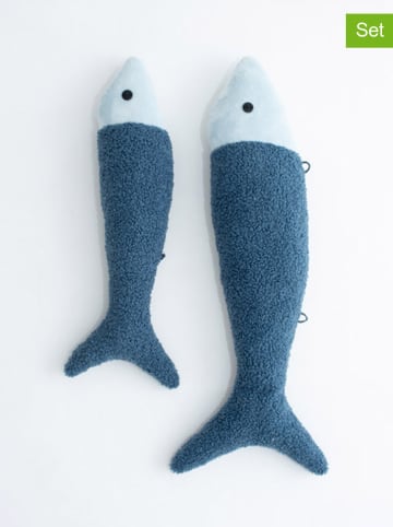 Crochetts 2er-Set: Wandobjekte "Fisch" in Blau