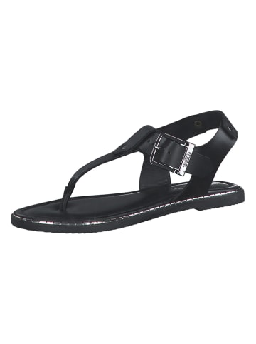 s.Oliver Leren teensandalen zwart