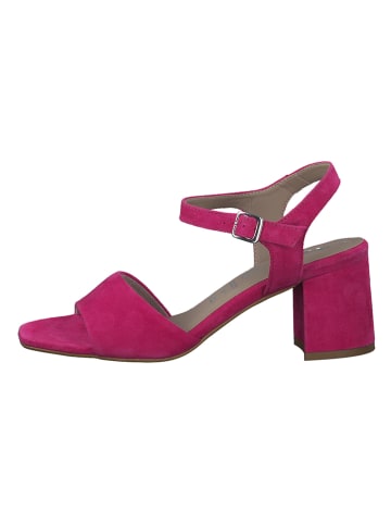 Tamaris Skórzane sandały w kolorze różowym