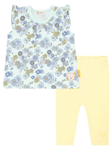 Steiff 2-delige outfit geel/lichtblauw