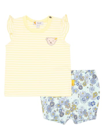 Steiff 2-delige outfit geel/lichtblauw