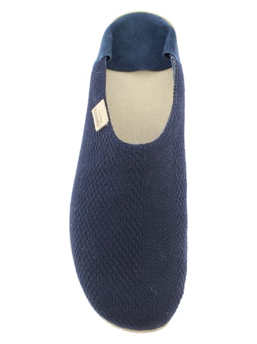 Living Kitzbühel Pantoffels "Visgraatmotief" donkerblauw