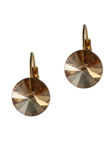 Otazu Vergulde oorringen met Swarovski kristallen
