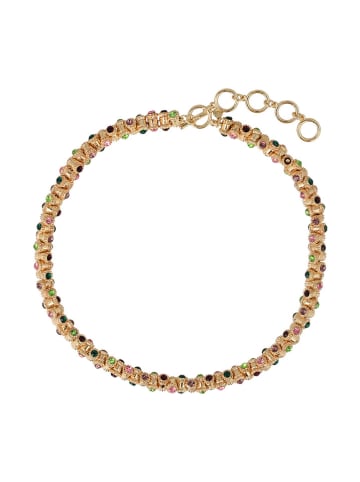 Otazu Vergold. Halskette mit Swarovski Kristallen - (L)43 cm