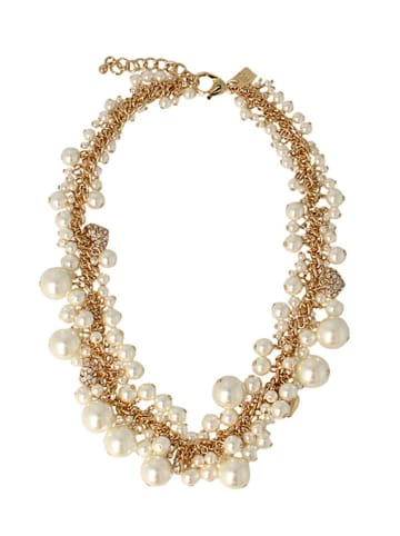Otazu Vergulde ketting met Swarovski parels - (L)38 cm