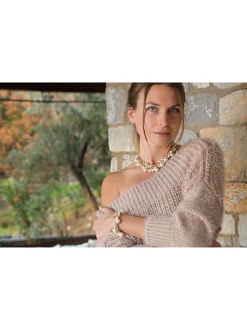 Otazu Vergulde ketting met Swarovski parels - (L)38 cm