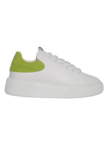 Marc O'Polo Shoes Skórzane sneakersy w kolorze biało-limonkowym