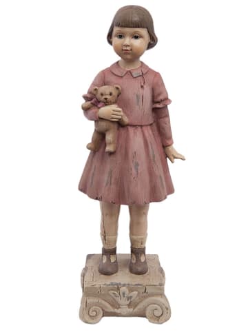 Clayre & Eef Decoratief figuur "Meisje" lichtroze - (B)9 x (H)24 x (D)7 cm