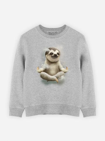 WOOOP Sweatshirt "Sloth Meditate" in Grau