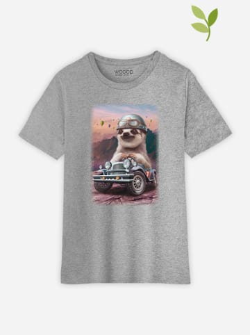 WOOOP Shirt "Sloth on racing car" grijs