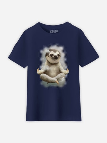 WOOOP Shirt "Sloth Meditate" donkerblauw