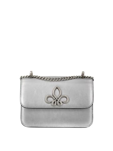 HOUSE OF FLORENCE Leder-Umhängetasche "Beatrice" in Silber - (B)18 x (H)13 x (T)8 cm