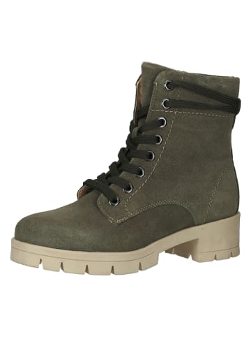 Tamaris Leder-Boots in Khaki