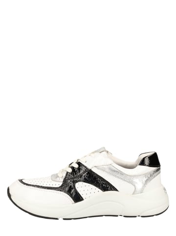Caprice Leder-Sneakers in Weiß/ Schwarz