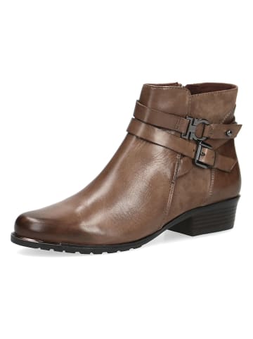 Caprice Leder-Ankle-Boots in Hellbraun