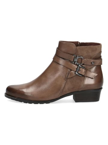 Caprice Leder-Ankle-Boots in Hellbraun