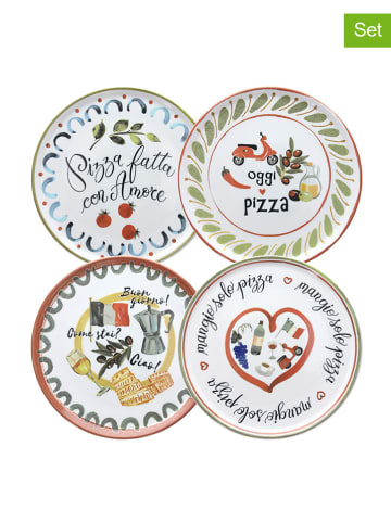 Andrea Fontebasso 1760 4er-Set: Pizzateller "Cinizia" in Bunt