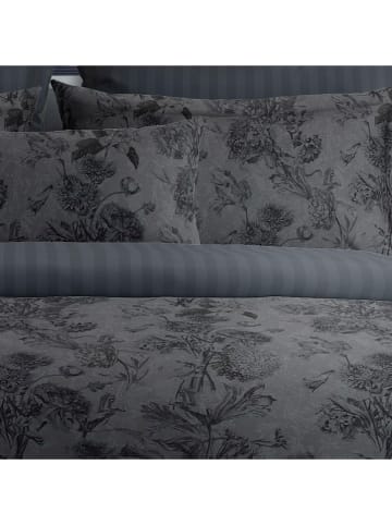 maison héritage PARIS Satin-Bettwäsche-Set "Jardin Botanique" in Dunkelgrau